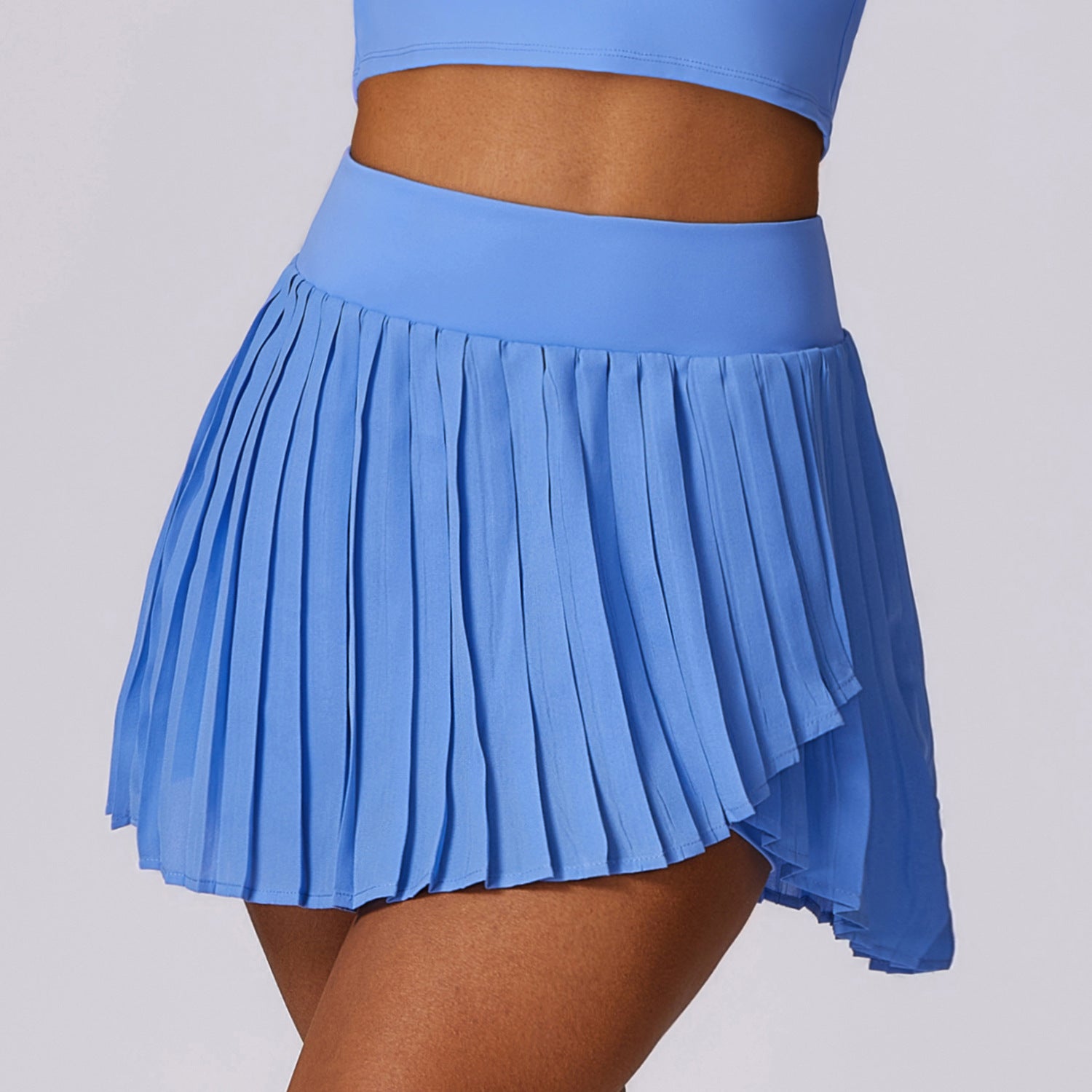 Zechuang casual pleated sports skirt women's fake two-piece quick-drying tennis culottes anti-walking fitness skirt 8600